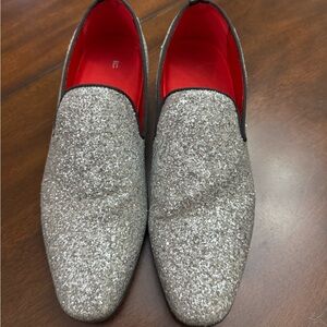 Men's Silver Glitter Loafers